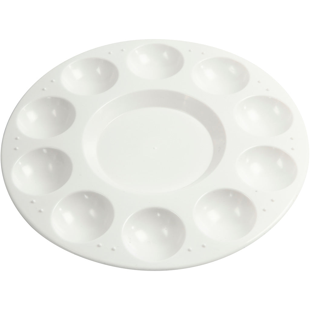 Palette , Round palette with 11 wells, dia. 17 cm, white