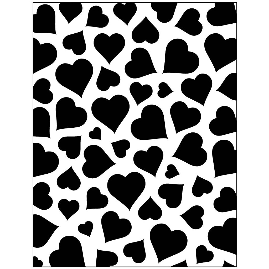 Embossing Folder, heart, size 11x14 cm, thickness 2 mm