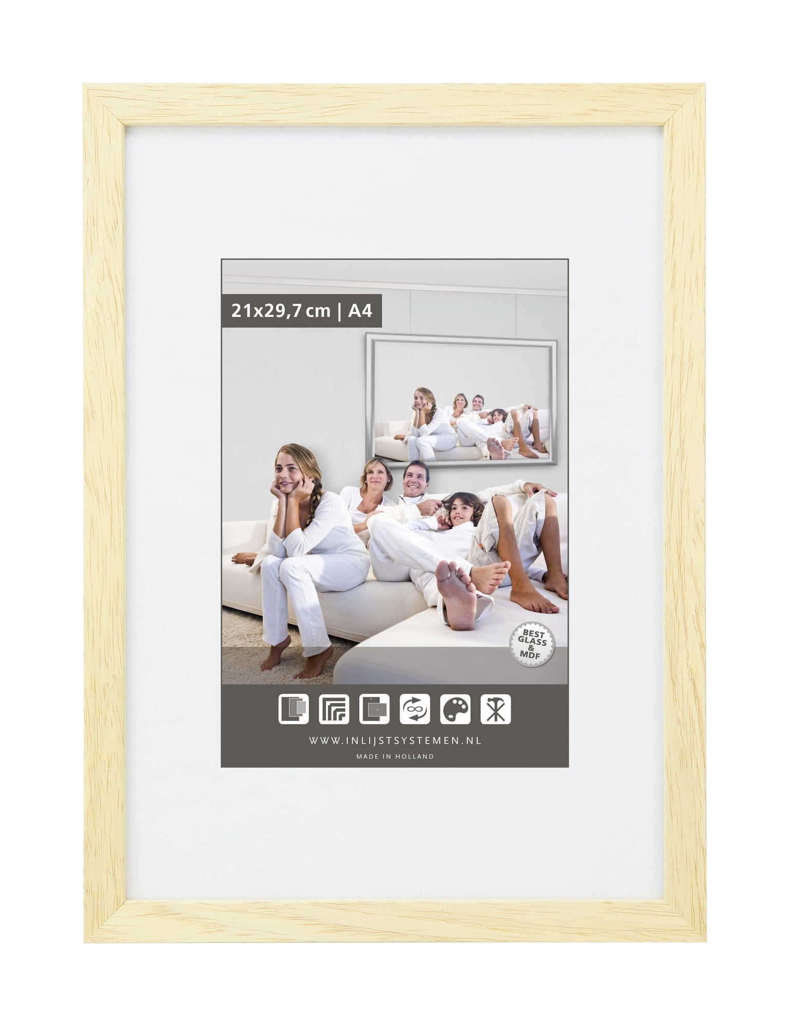 Photo Frame 15x21cm M100 Wood not varnished (1 pc)