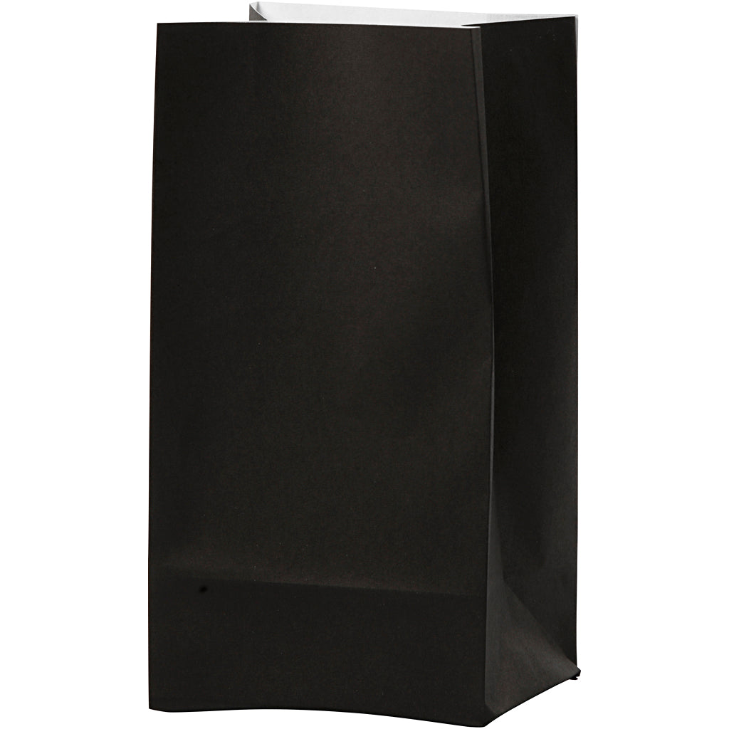 Paper Bag, black, 17 cm, 6x9 cm, 80 g, 10 pc