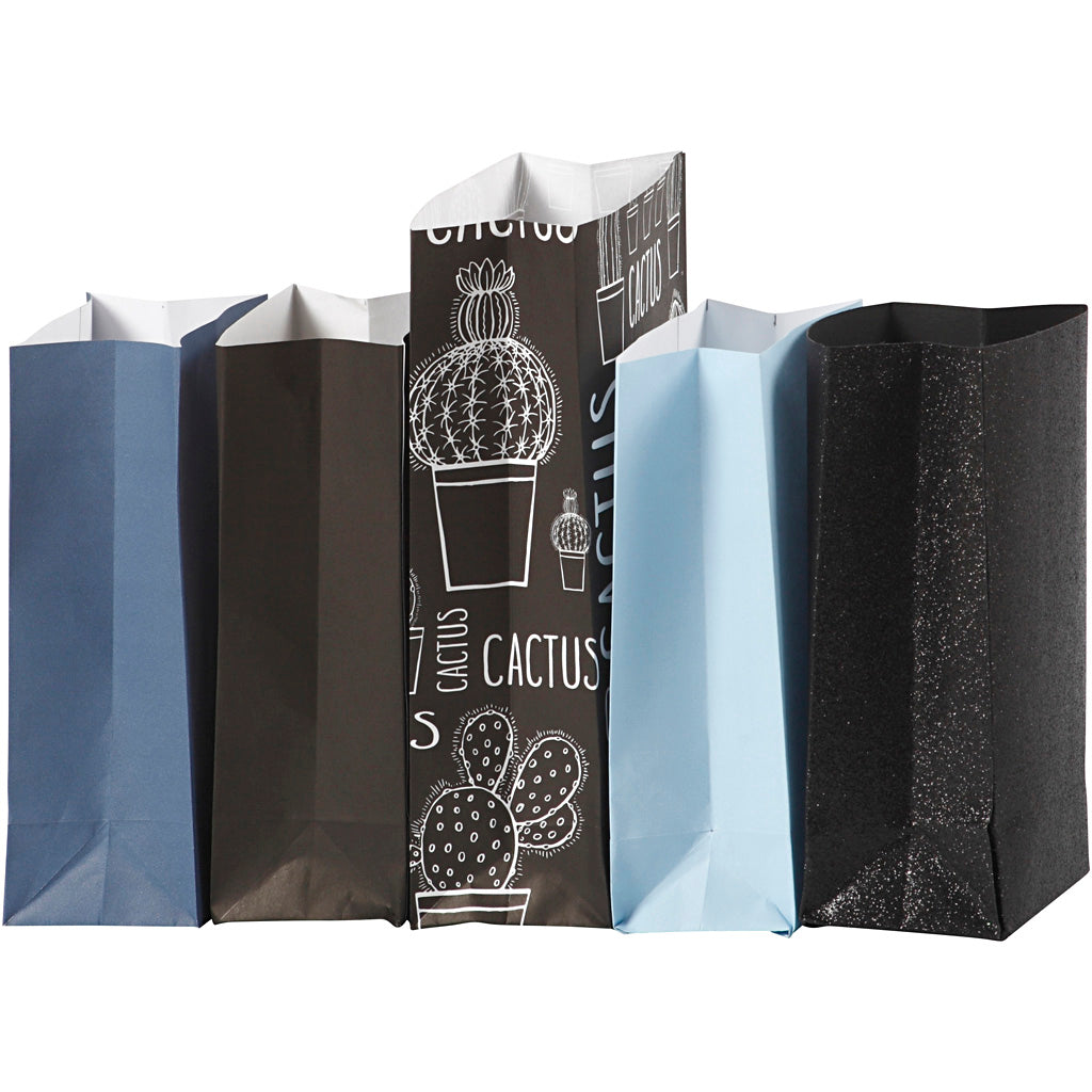 Paper Bag, H: 21 cm, size 6x9 cm, 80 g, 5x10 pack