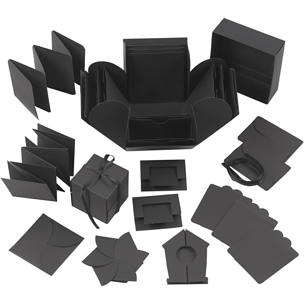 Explosion box, size 7x7x7,5+12x12x12 cm, black