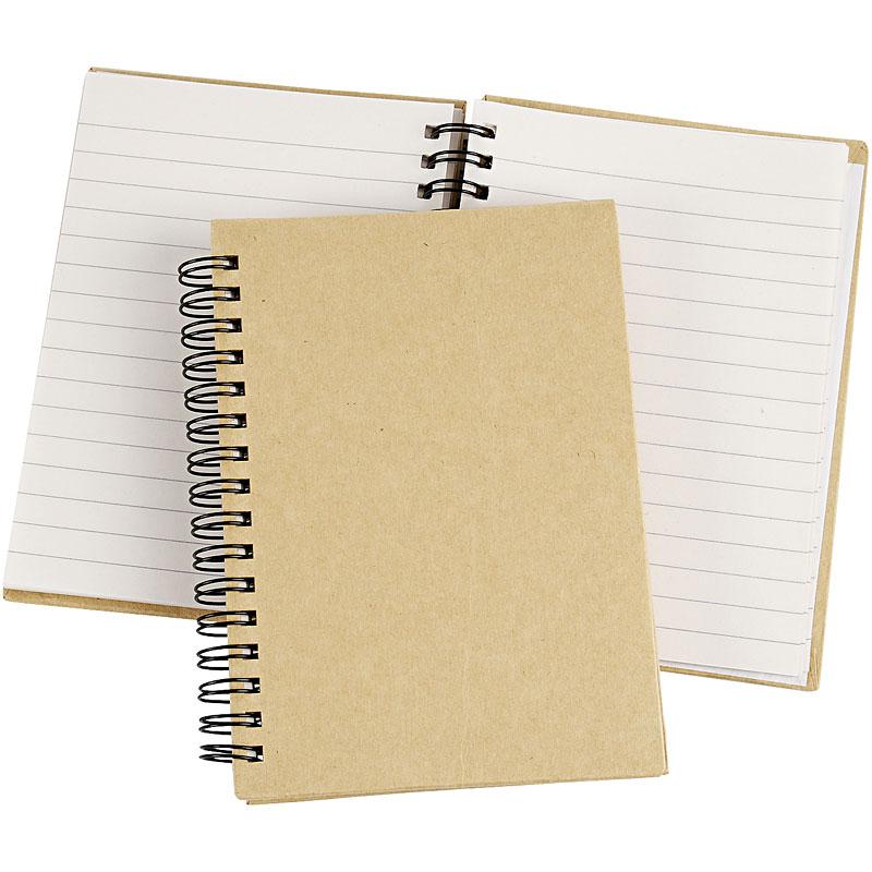 Spiral Bound Notebook, A6, sheet 105x148 mm, 60 g, brown