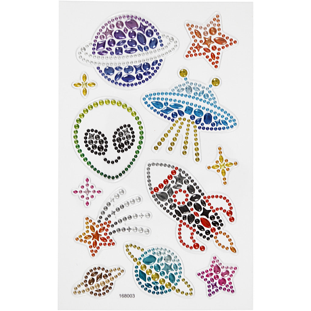 Diamond stickers, outer space, sheet 10x16 cm, 1 sheet