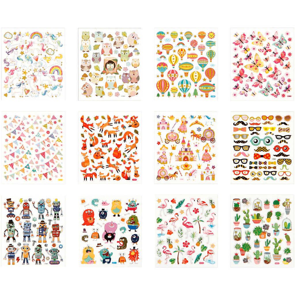 Book of stickers, all year, sheet 15x16,5 cm, 12 sheet/ 1 pc