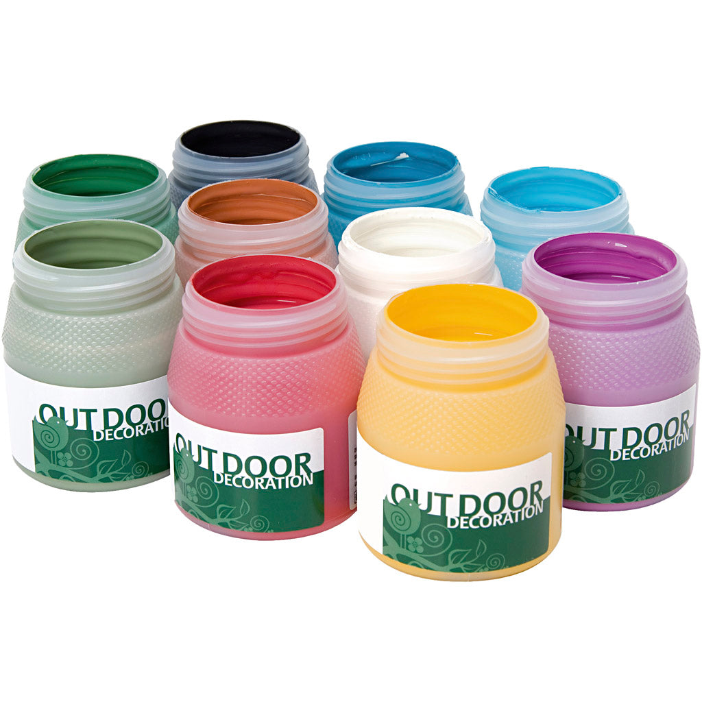 Outdoor Paint, assorted colours, 10x250 ml
