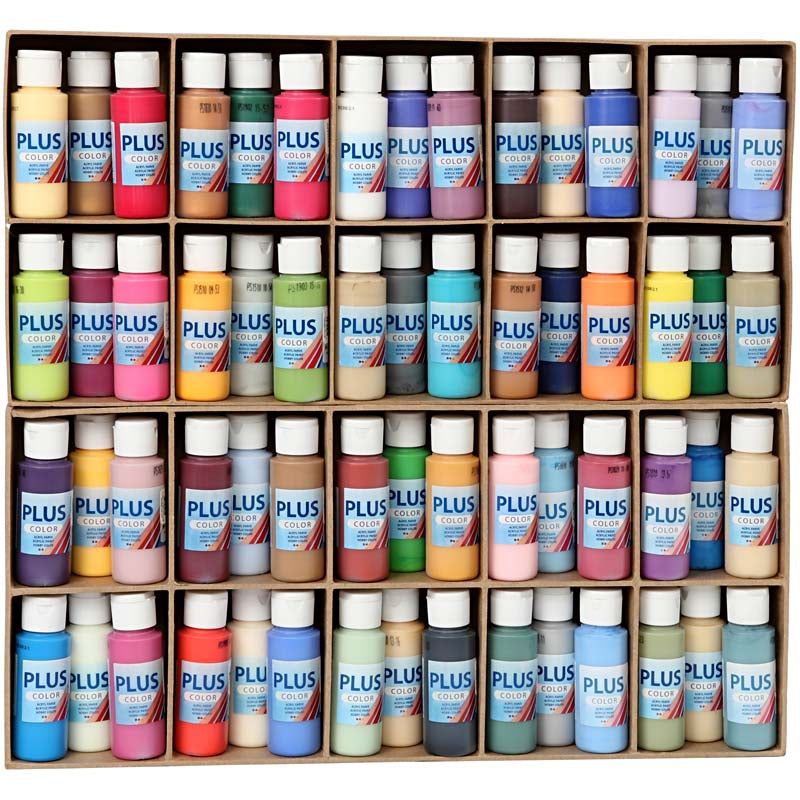 Plus Color Craft Paint, assorted colours, 60x60 ml