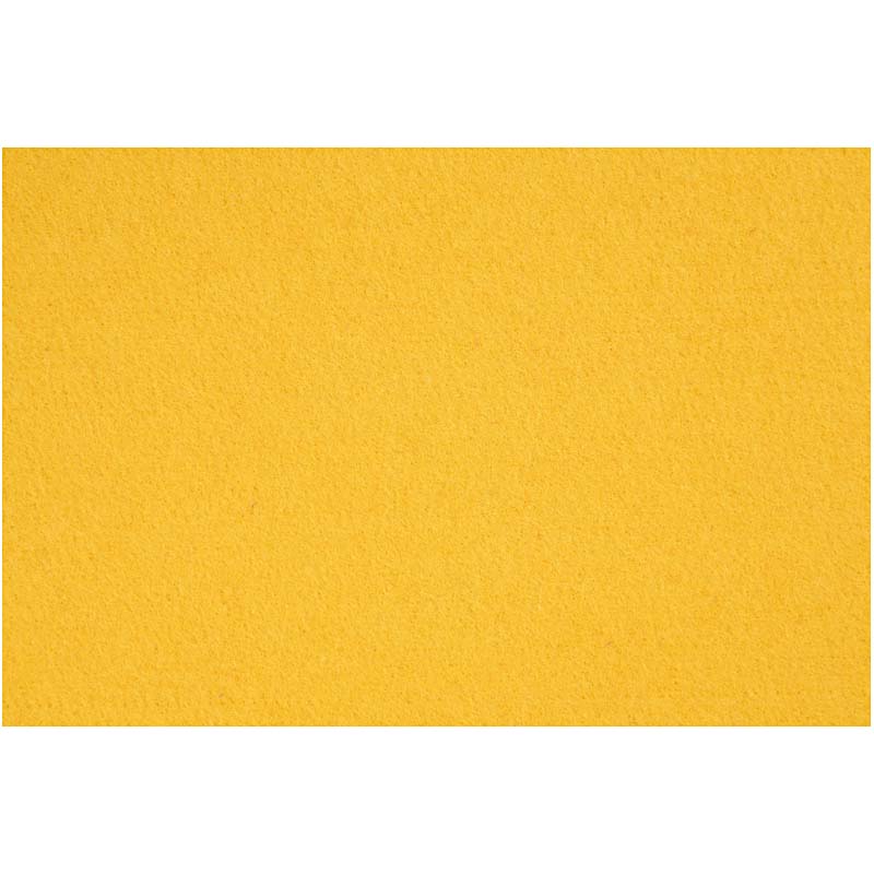 Craft Felt, sheet 42x60 cm, thickness 3 mm, yellow, 1 sheet