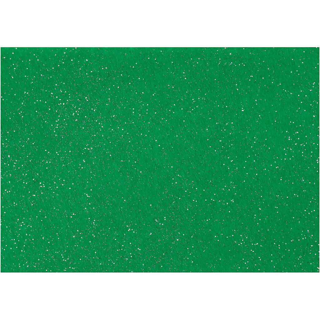 Craft Felt, A4, sheet 210x297 mm, thickness 1,5-2 mm, green, 10 sheet