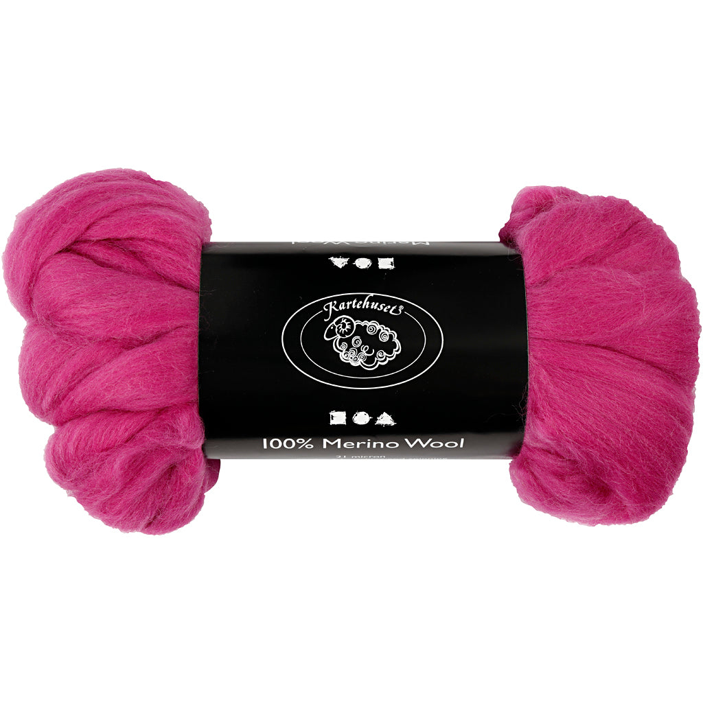 Merino Wool, thickness 21 my, red violet, 100 g