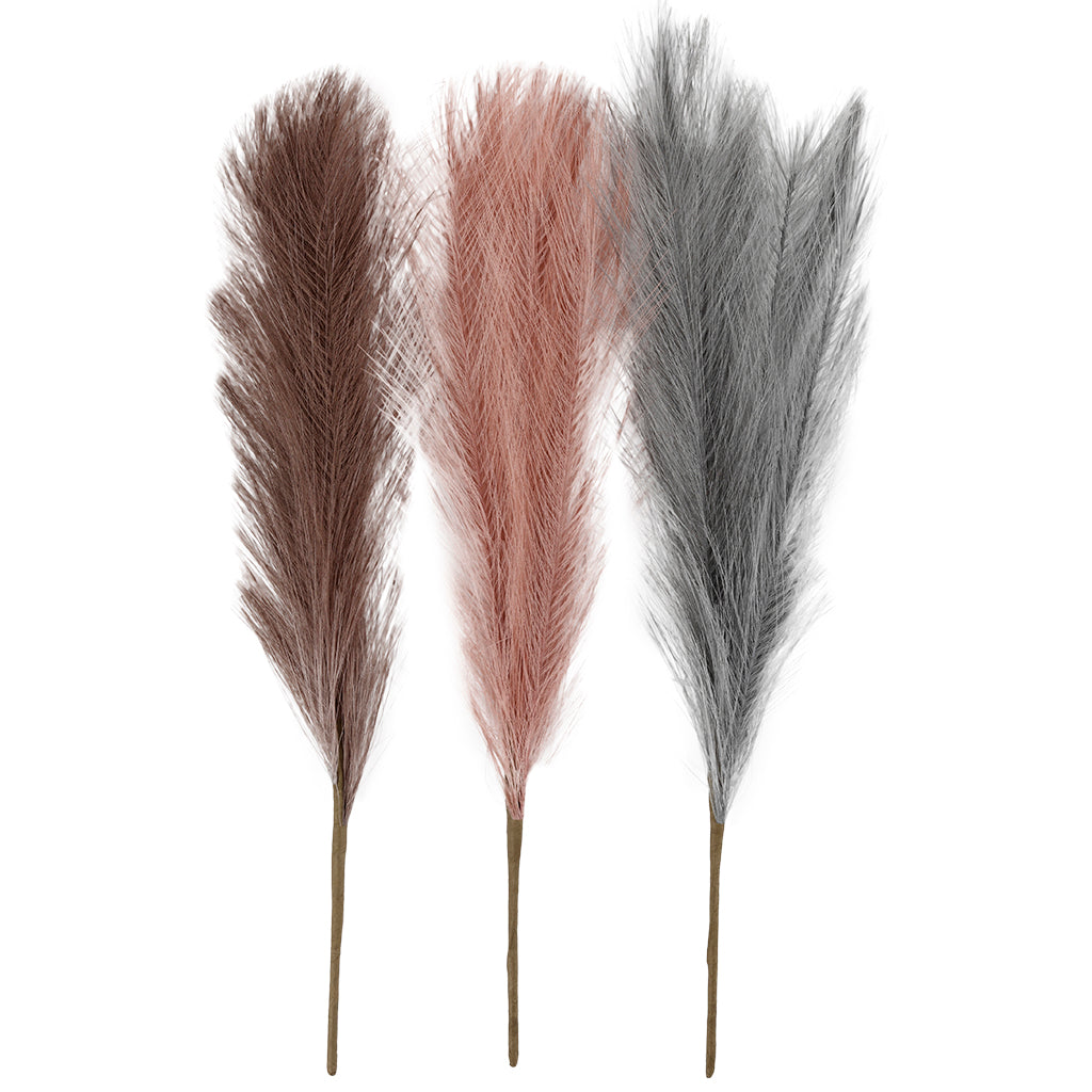 Pampas grass, L: 50 cm, dusty blue, frosted purple, antique pink/ 1 bundle