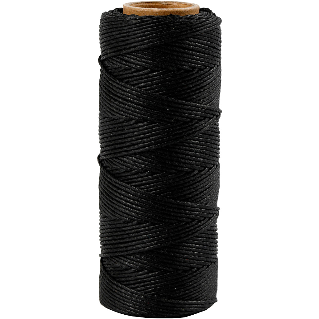 Bamboo Cord, thickness 1 mm, black, 65 m/ 1 roll