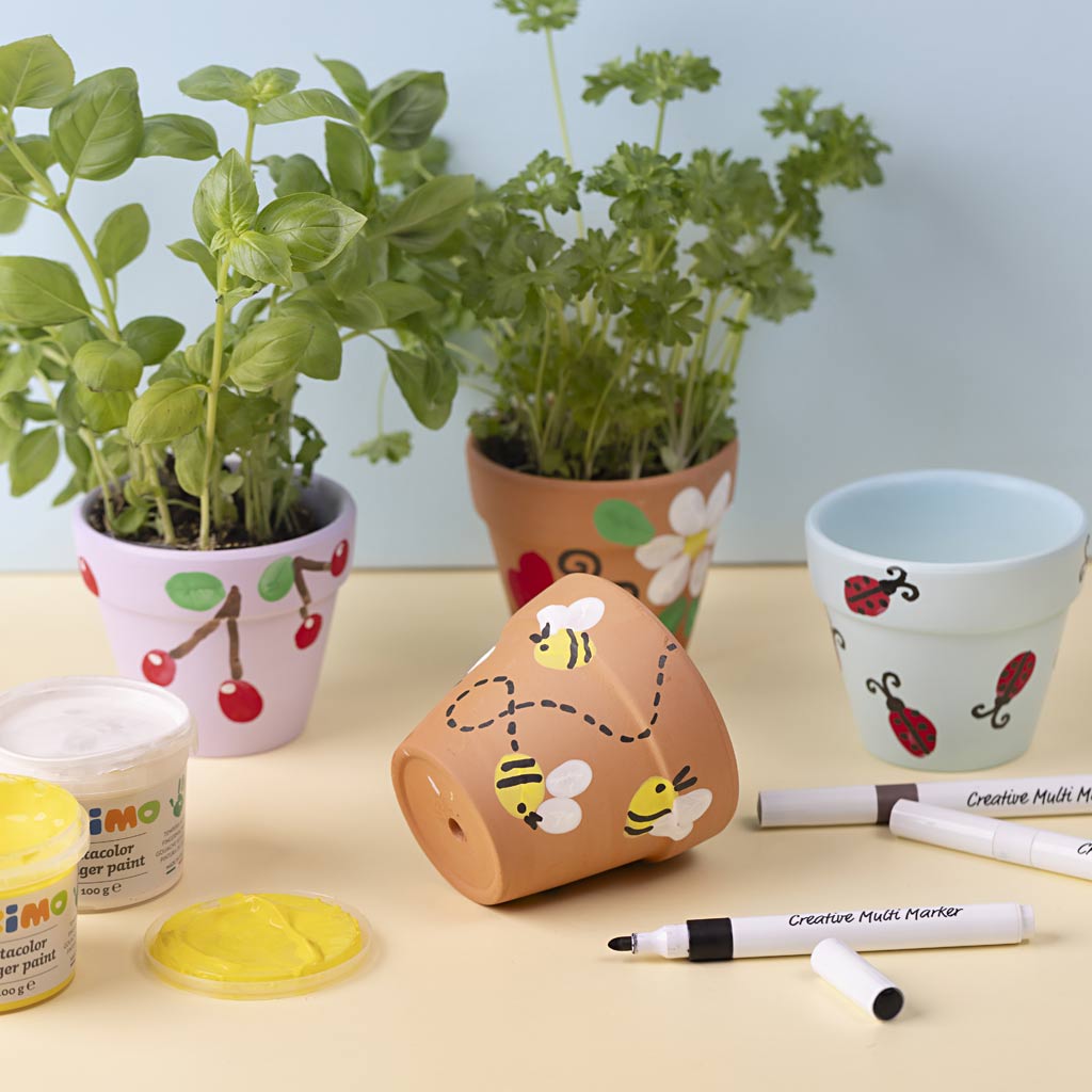 Flower Pots, H: 8 cm, dia. 9 cm, 24 pc