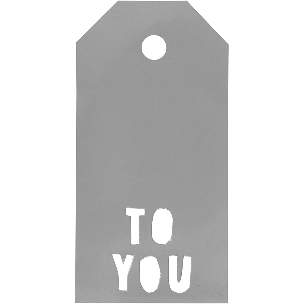 Manila Tags, TO YOU, size 5x10 cm, 300 g, silver, 15 pc