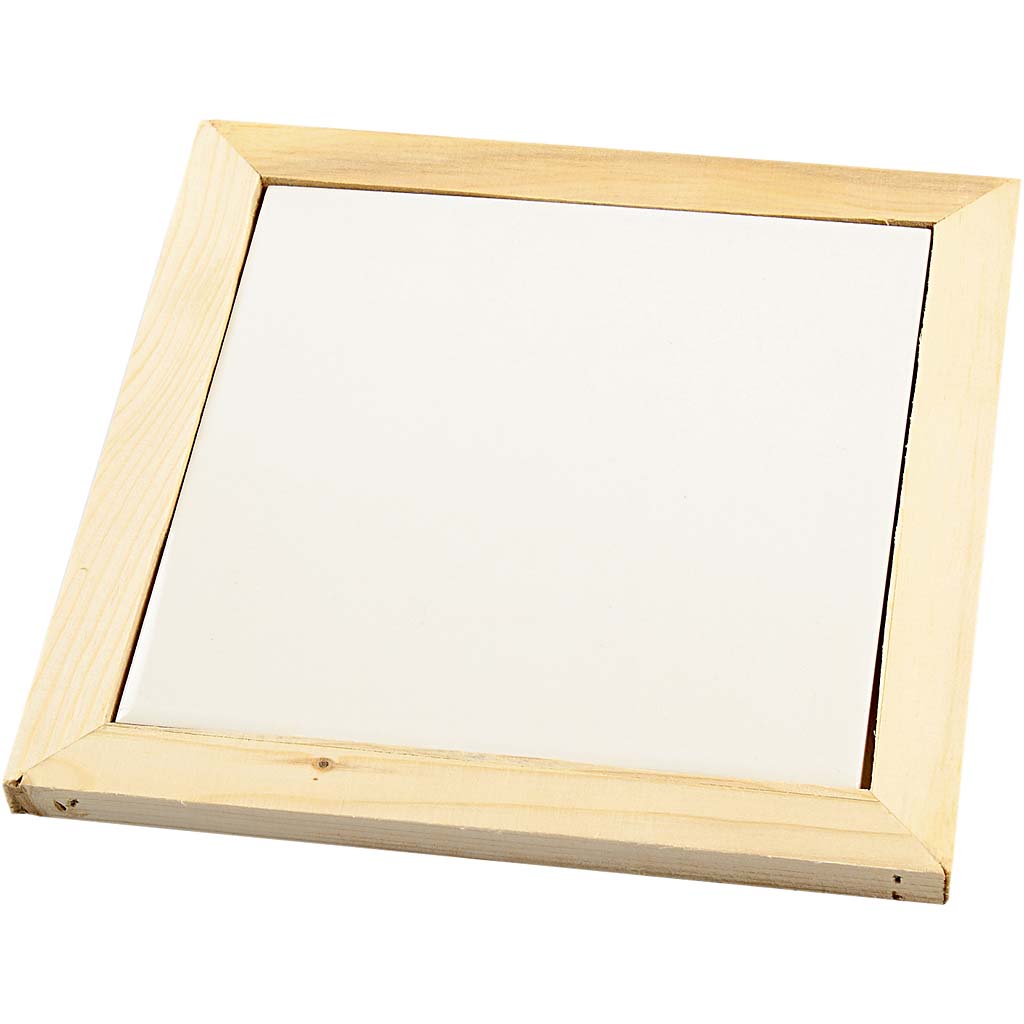 Trivet with wooden frame, size 15x15 cm