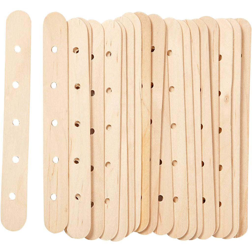 Construction sticks, L: 15 cm, W: 1,8 cm, hole size 4 mm, 20 pc