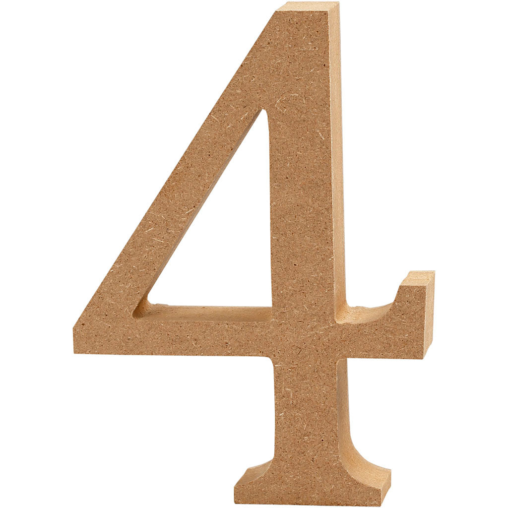 Number, 4, H: 13 cm, thickness 2 cm