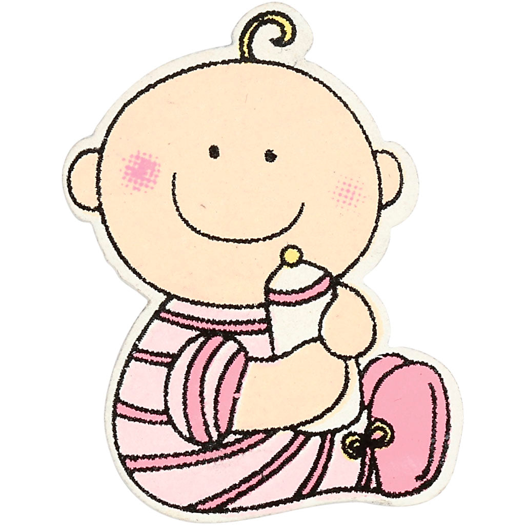 Baby, size 24x35 mm, thickness 1,7 mm, light red, 10 pc