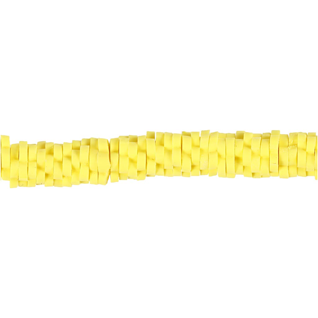 Clay Beads, dia. 5-6 mm, hole size 2 mm, yellow, 145 pc