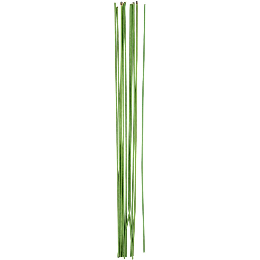 Floral stem wire, L: 30 cm, dia. 2 mm, green, 20 pc