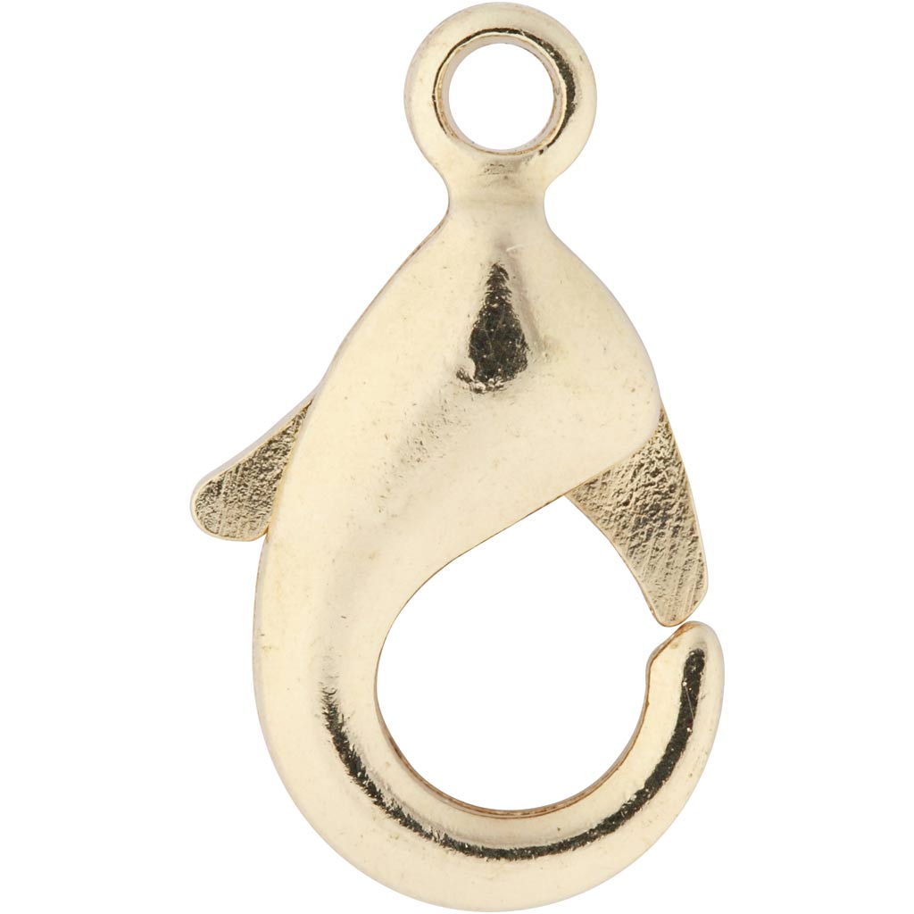 Carabiners, L: 10,1 mm, gold-plated, 100 pc