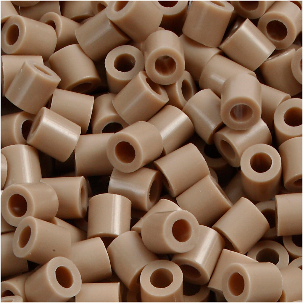 Fuse Beads, size 5x5 mm, hole size 2,5 mm, medium, beige (32248), 1100 pc