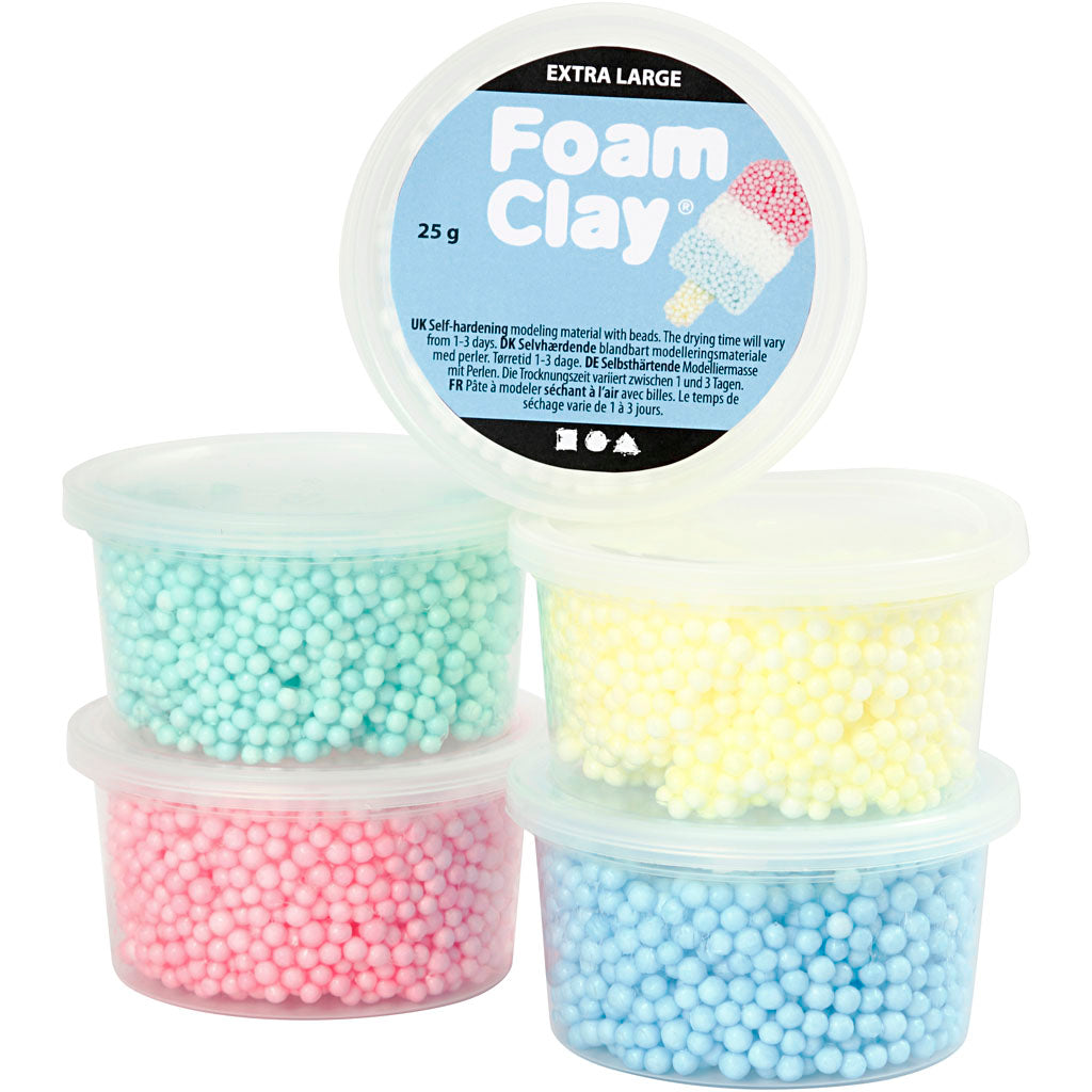 Foam Clay Extra Large, assorted colours, 5x25 g