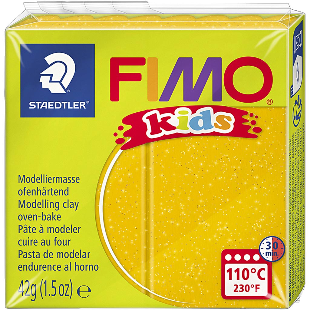 FIMO® Kids Clay, glitter, gold, 42 g