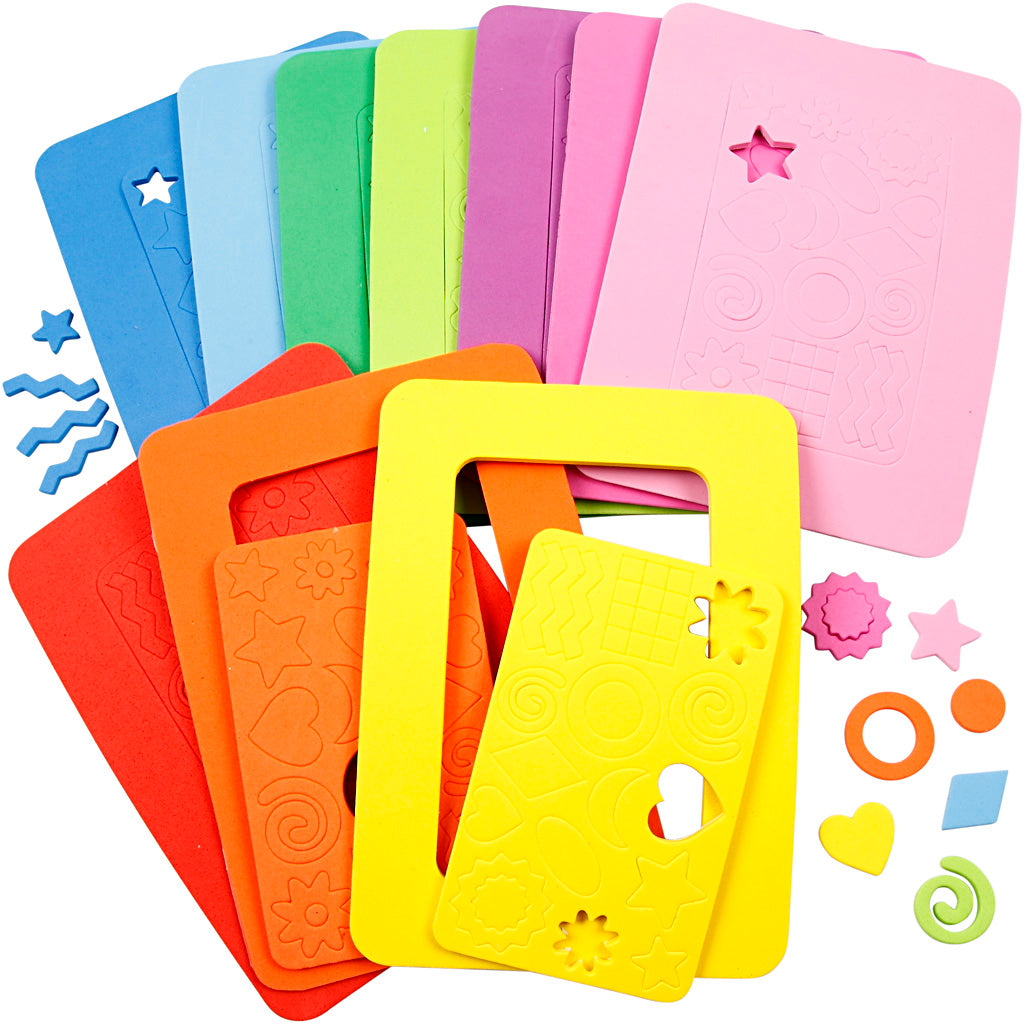 Foam Photo Frames, size 13x18 cm, 10 asstd.