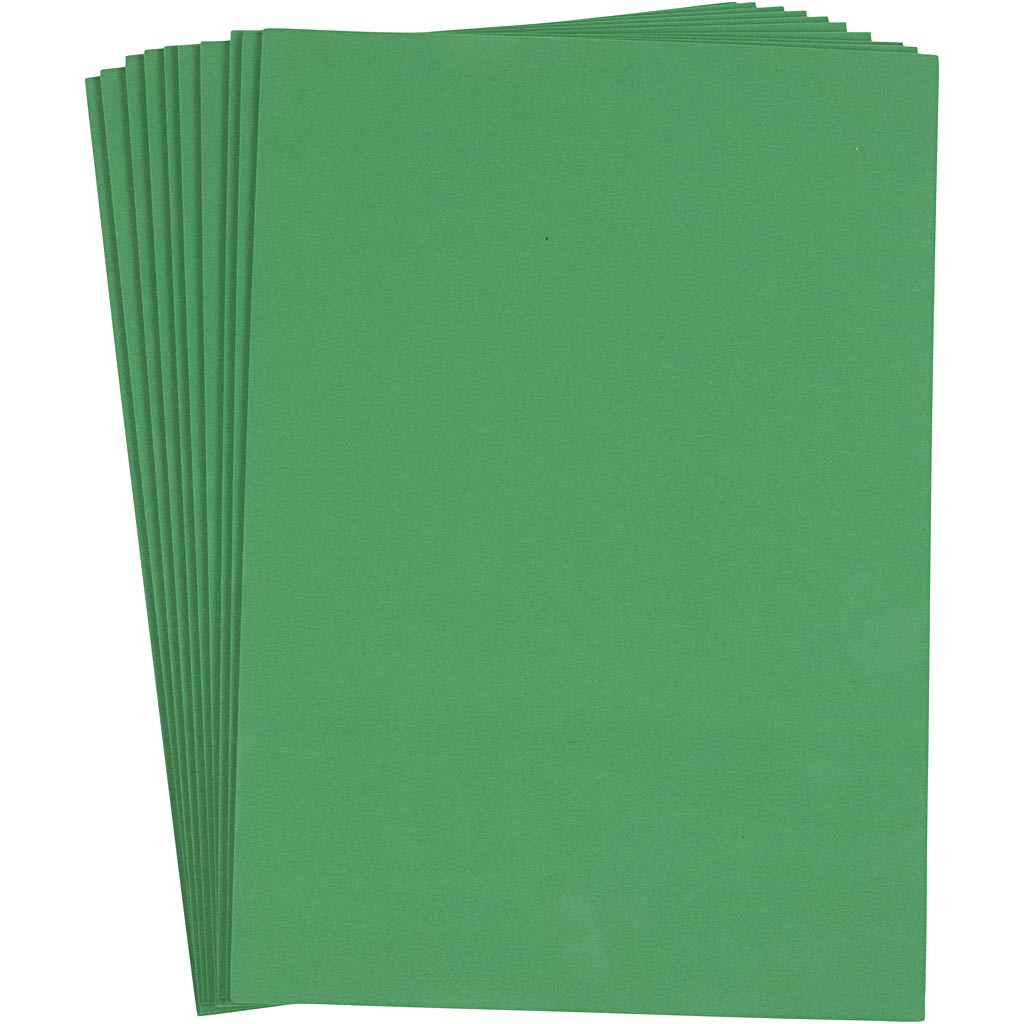 Foam Sheets, A4, sheet 210x297 mm, thickness 2 mm, dark green, 10 sheet