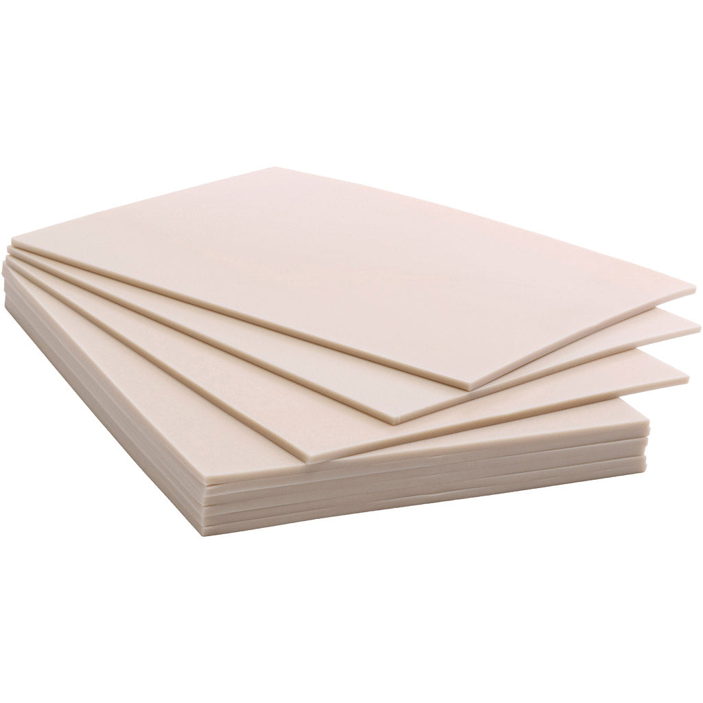 Lino plates, soft, size 15x20 cm, thickness 3 mm, 10 pc