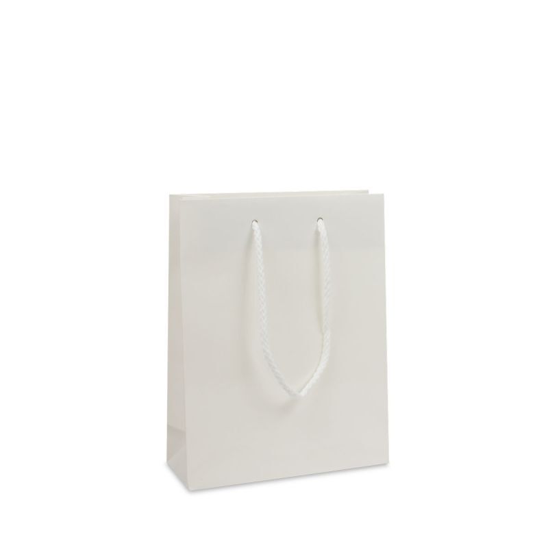Glossy Carrier Bags 20+8x26cm White