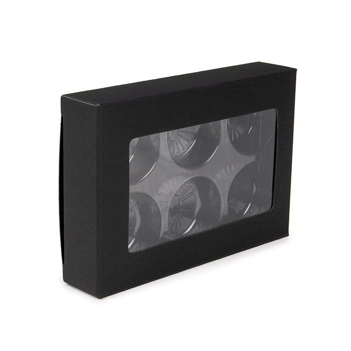 Black Kraft Artisan Candy Box Set, Round Insert 7x2.1x10.3 cm