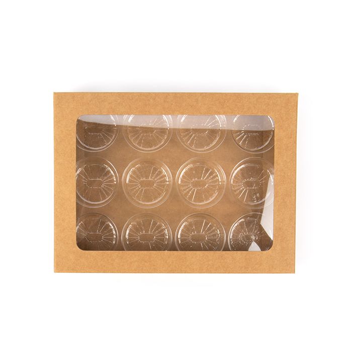 Kraft Artisan Candy Box Set, Round Insert 10.2x2.1x13.8 cm