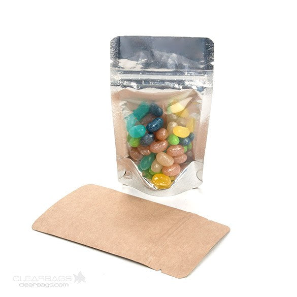 Stand Up Pouches Transparent/Kraft 17x9x28.5cm | 340 grams