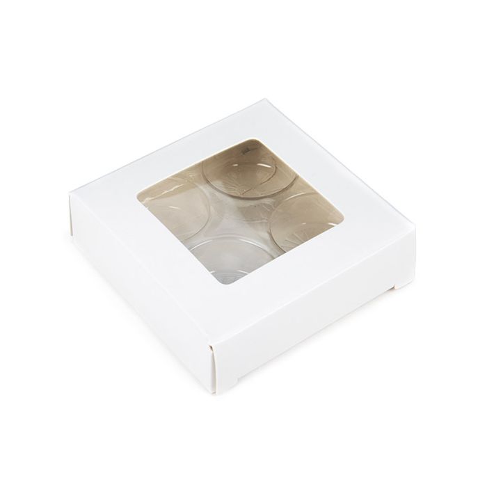 White Kraft Artisan Candy Box Set, Round Insert 7x2.1x6.8 cm