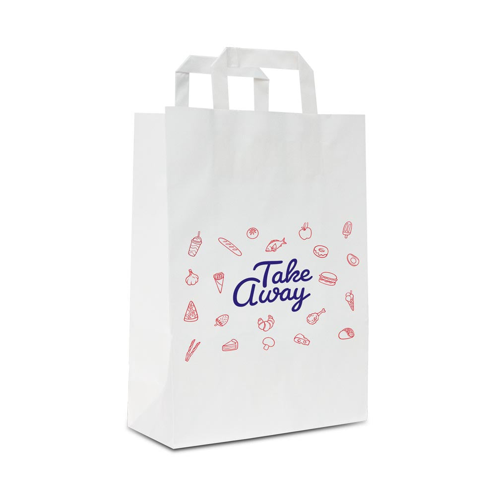 Take-away bags 32+21,5x27cm White (250 pcs)