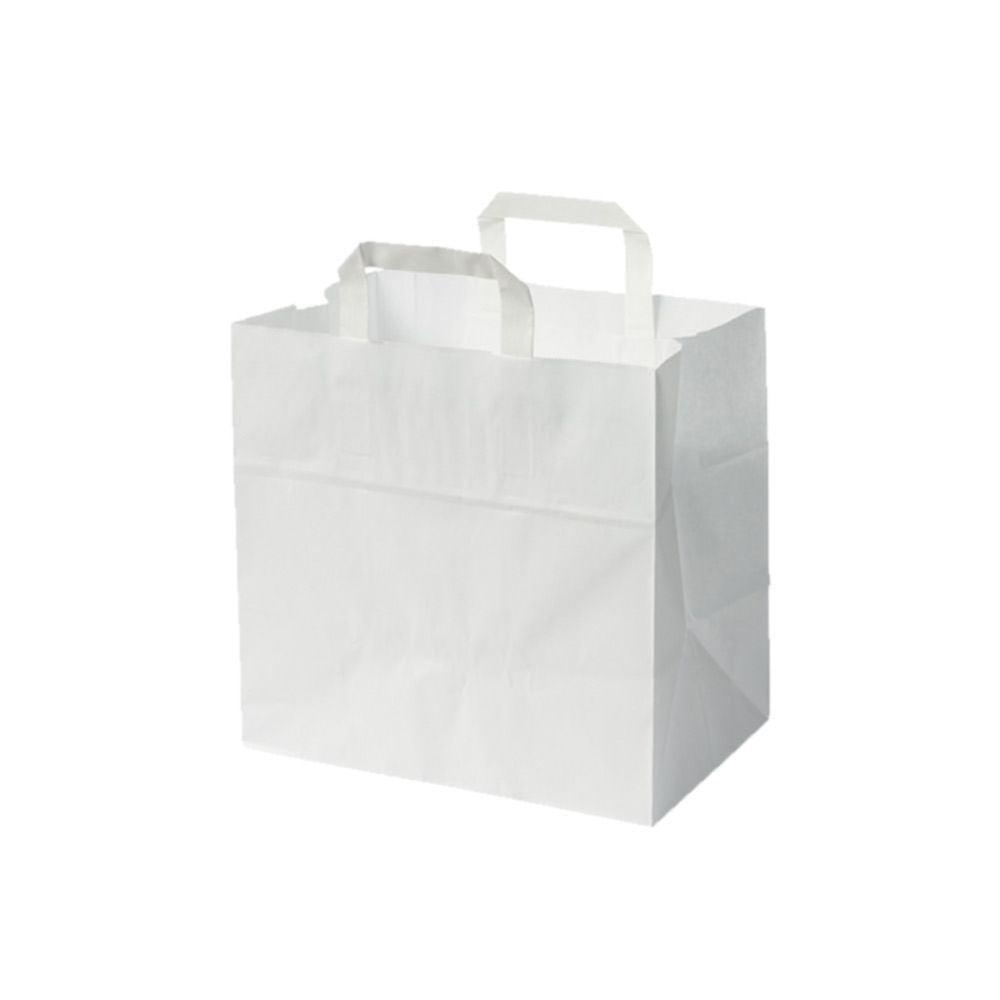 Kraft paper-carrier bags white 26x17x25 cm (250 pieces)