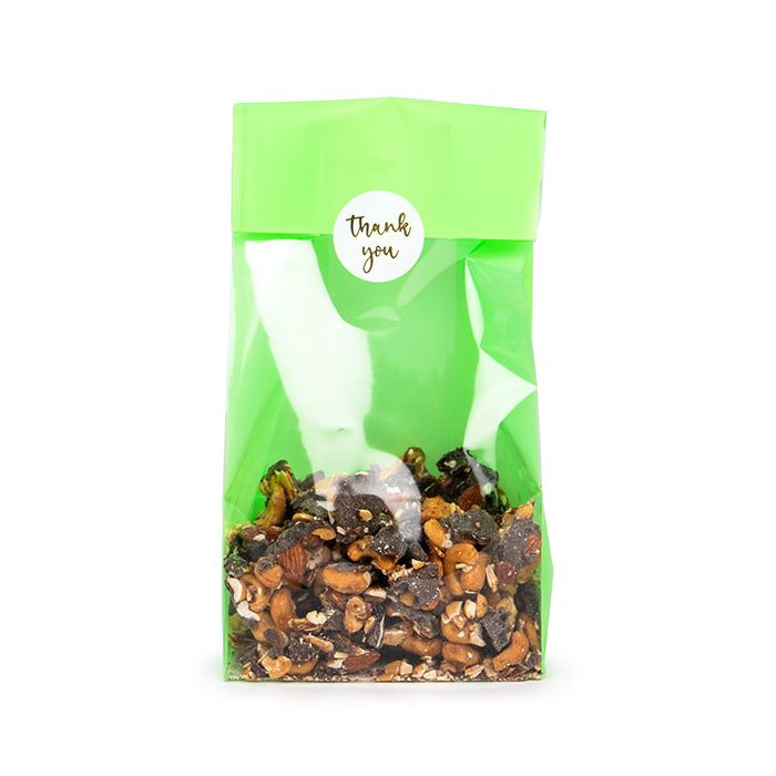 Block Bottom Bags Neon Green w/ Paper Insert 12,7x7,6x30,5 cm