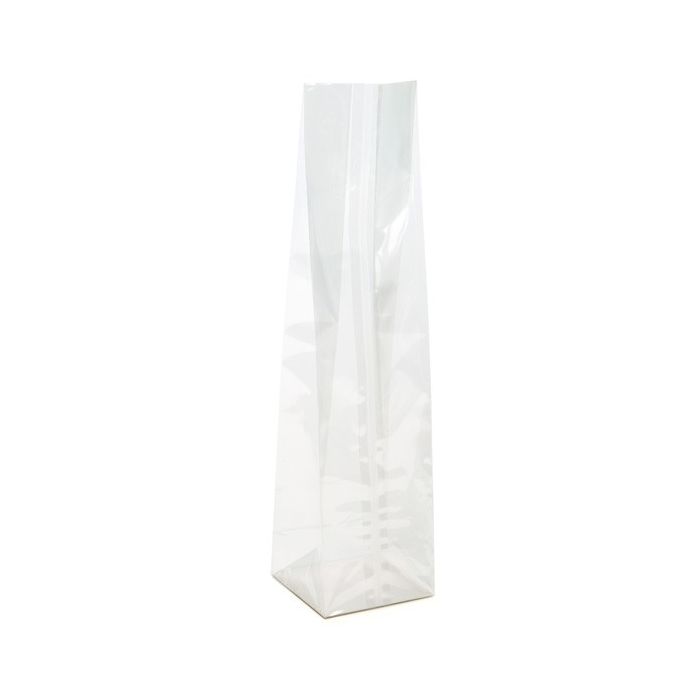 Block Bottom Bags Clear 6.4x5.1x24.8cm with paper insert