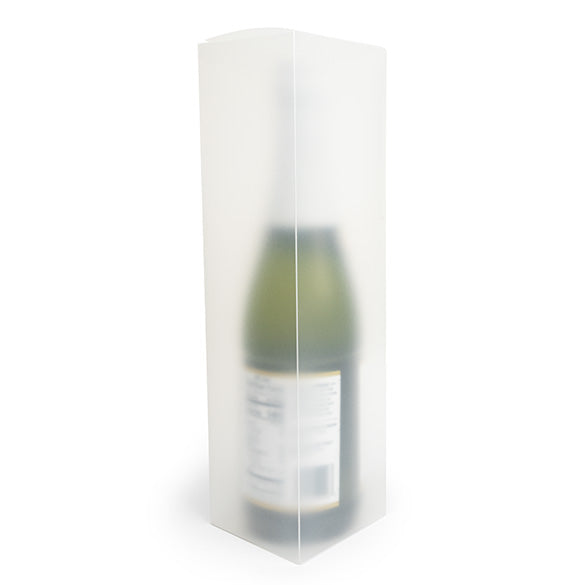 PLBF176 Boite pliante givrées pour bouteille transparente 8x8x31 cm.