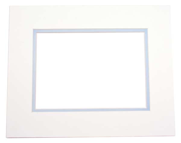Mount Board Double thick Ivory/light Blue 27.9x35.6cm with 20.6x27cm Window