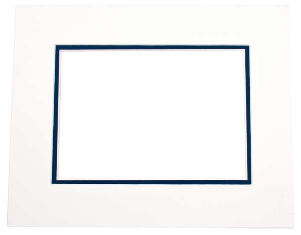 Mount Board Double thick Ivory/dark Blue 30.5x40.6cm with 19.4x29.5cm Window