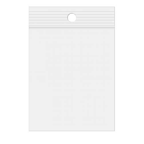 Grip Seal Bags with Hang hole 4x5cm Crystal Clear PP 50 micron