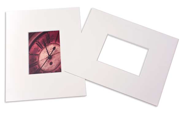 Mount Board Double thick White 20.3x25.4cm with 8.9x14cm Window