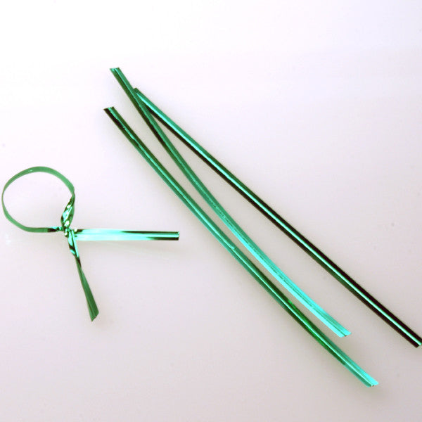 Tin Ties 15.2x0.4cm Green Metallic Plastic (1.000 pieces)