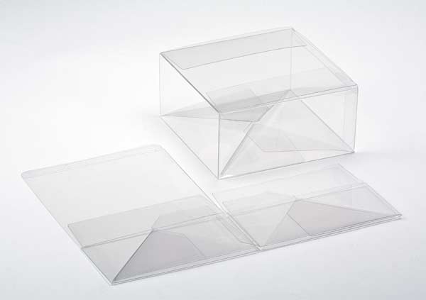 Plastic Gift Boxes 15.9x15.9x7.6cm Crystal Clear with Autolock Bottom