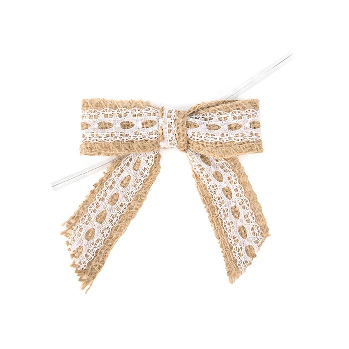 Bows Pre-tied Jute 8,9 cm