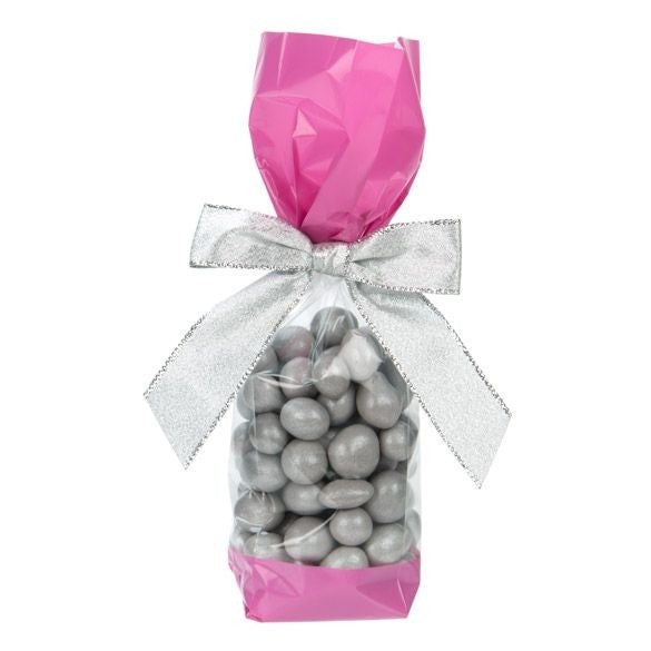 Printed Bags Pink 5.1x4.8x24.1cm with side gusset