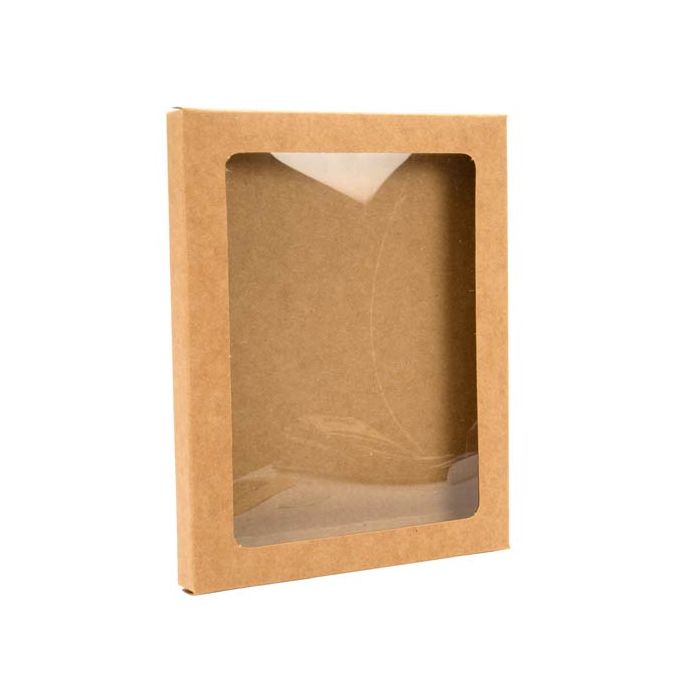 Kraft Gift Boxes with Window 12.5x1.3x16.8cm